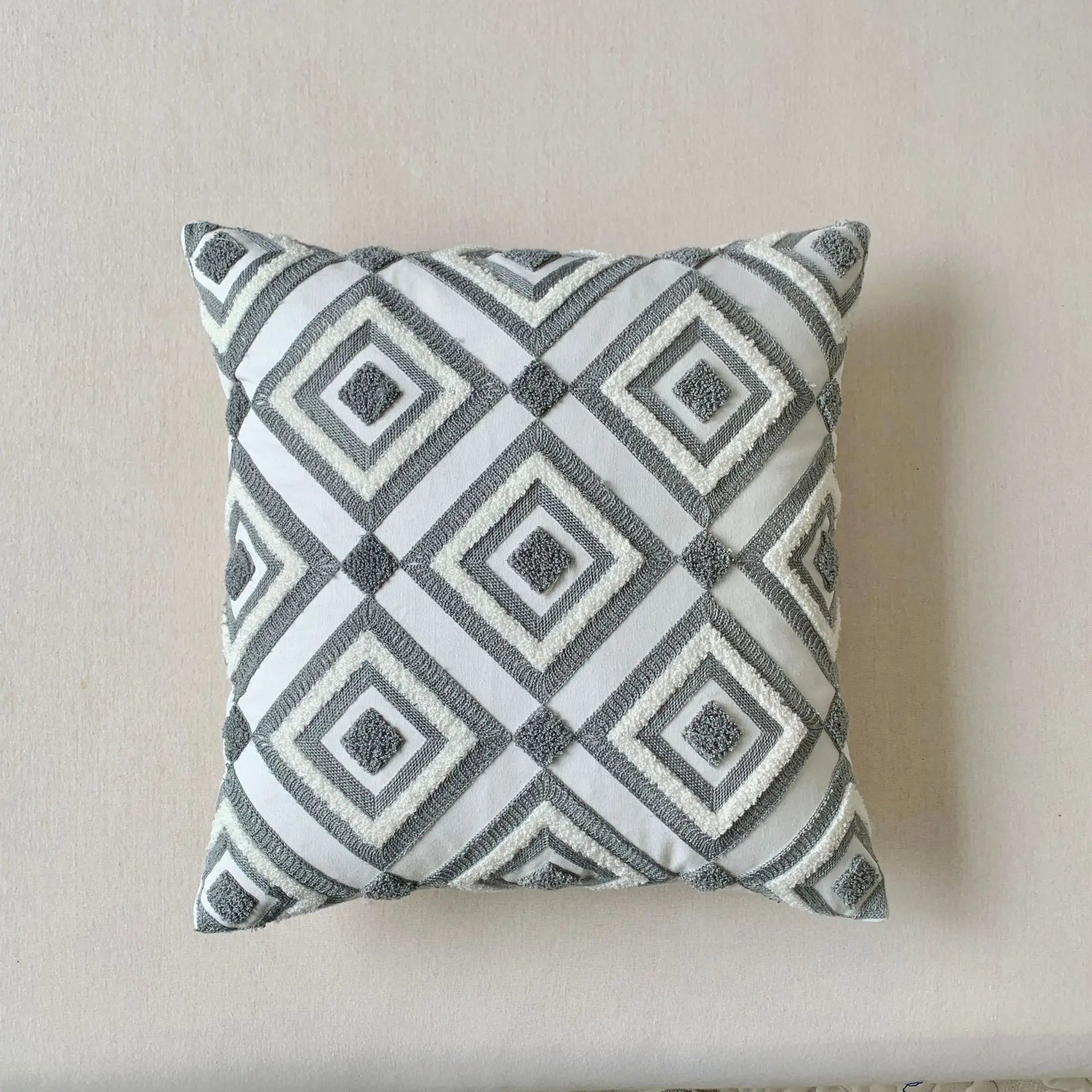 Grüne Blatt Stickerei Kissenbezug – Modernes Baumwolle 45x45cm