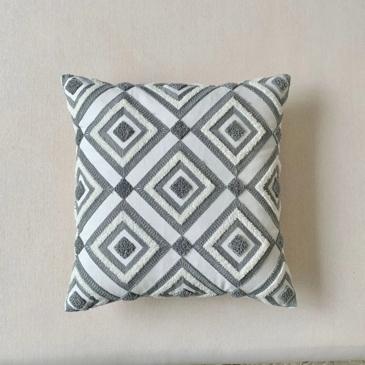 Grüne Blatt Stickerei Kissenbezug – Modernes Baumwolle 45x45cm