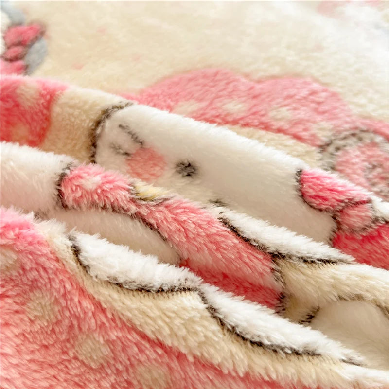 Warmer Flanell-Überzug – Cartoon-Druck – Hautfreundlich