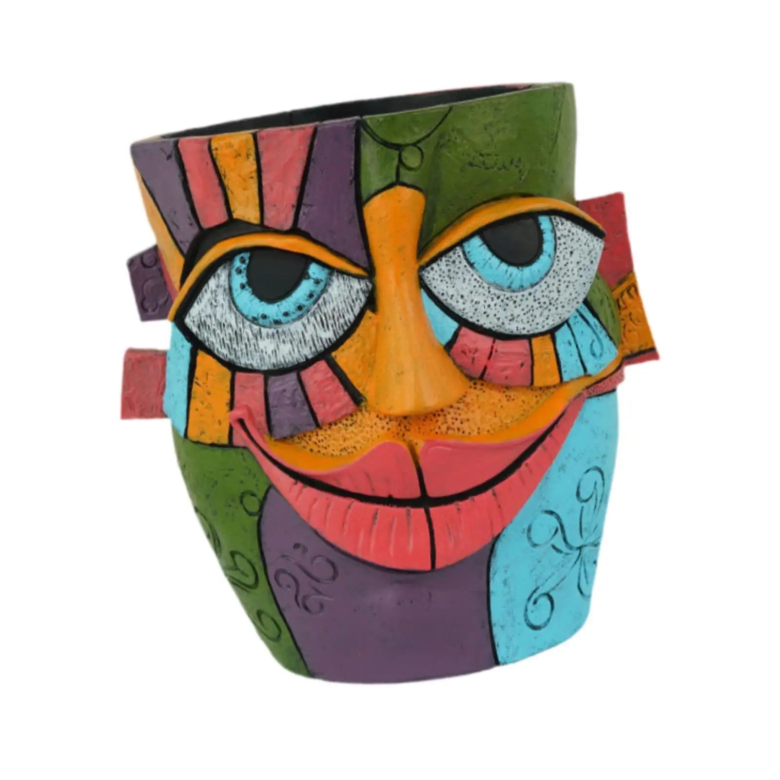 Gesichts-Blumentopf – Resin Kunst Design 15.5x16cm