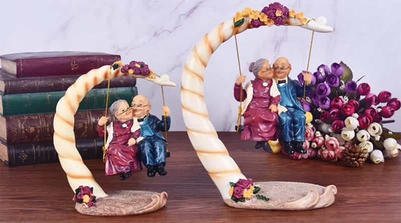 Moderne Resin-Statue – Grosseltern Edition