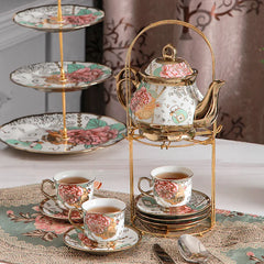 Keramik-Tee-Set – Bone China – 13-teiliges Set