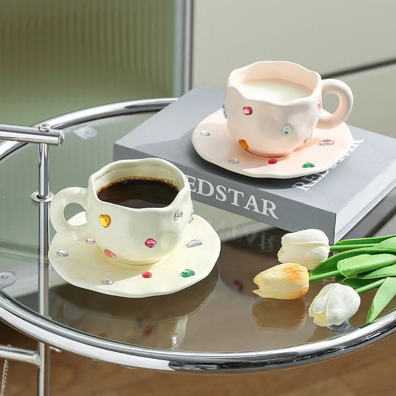Keramik Kaffeetassen Set - Light Luxury Design - 320ML