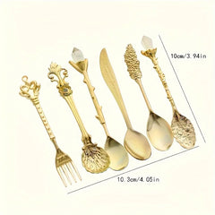 Goldene Vintage-Löffel – Royal Design 6-teilig