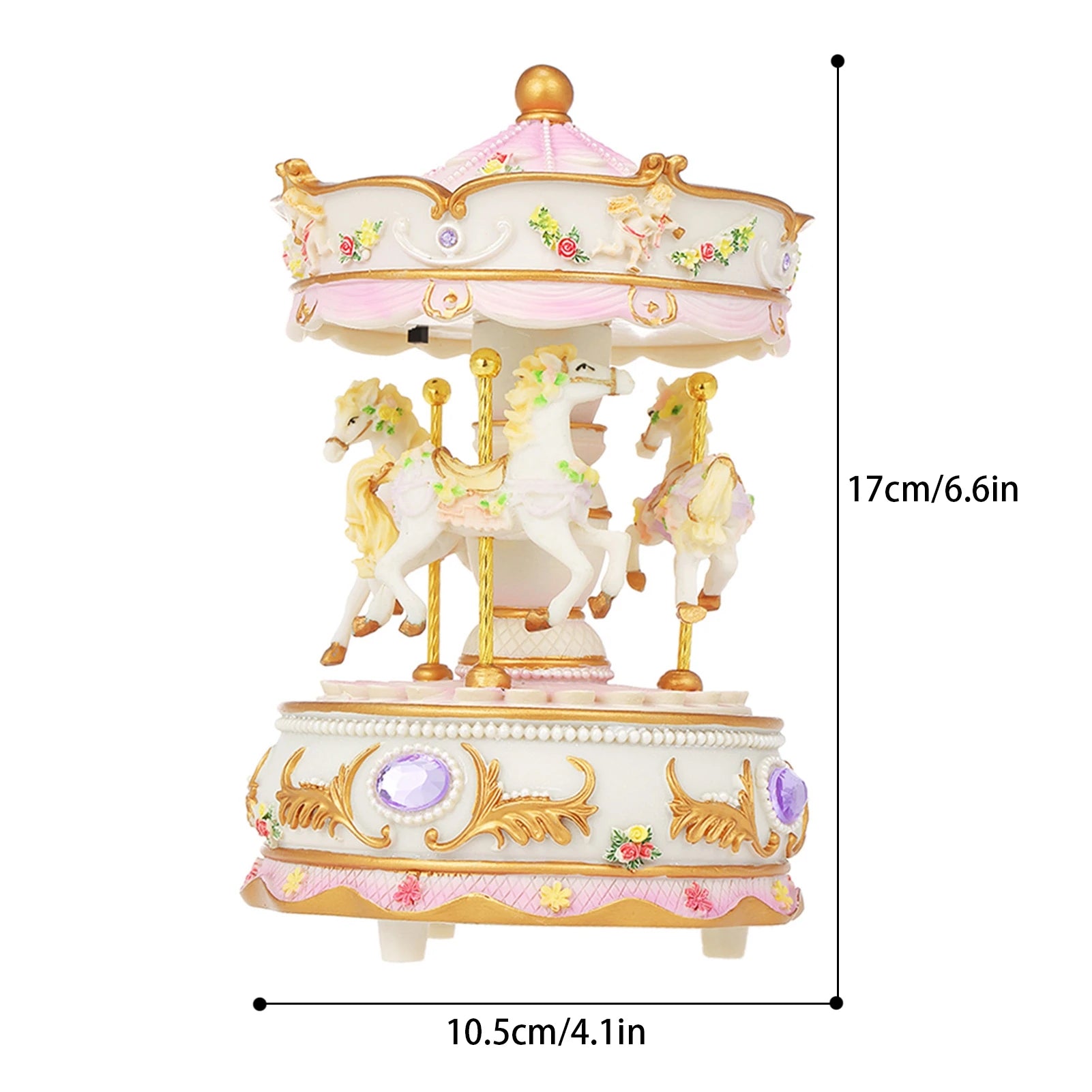 Karussell Spieluhr – LED Harz 17x10.5cm