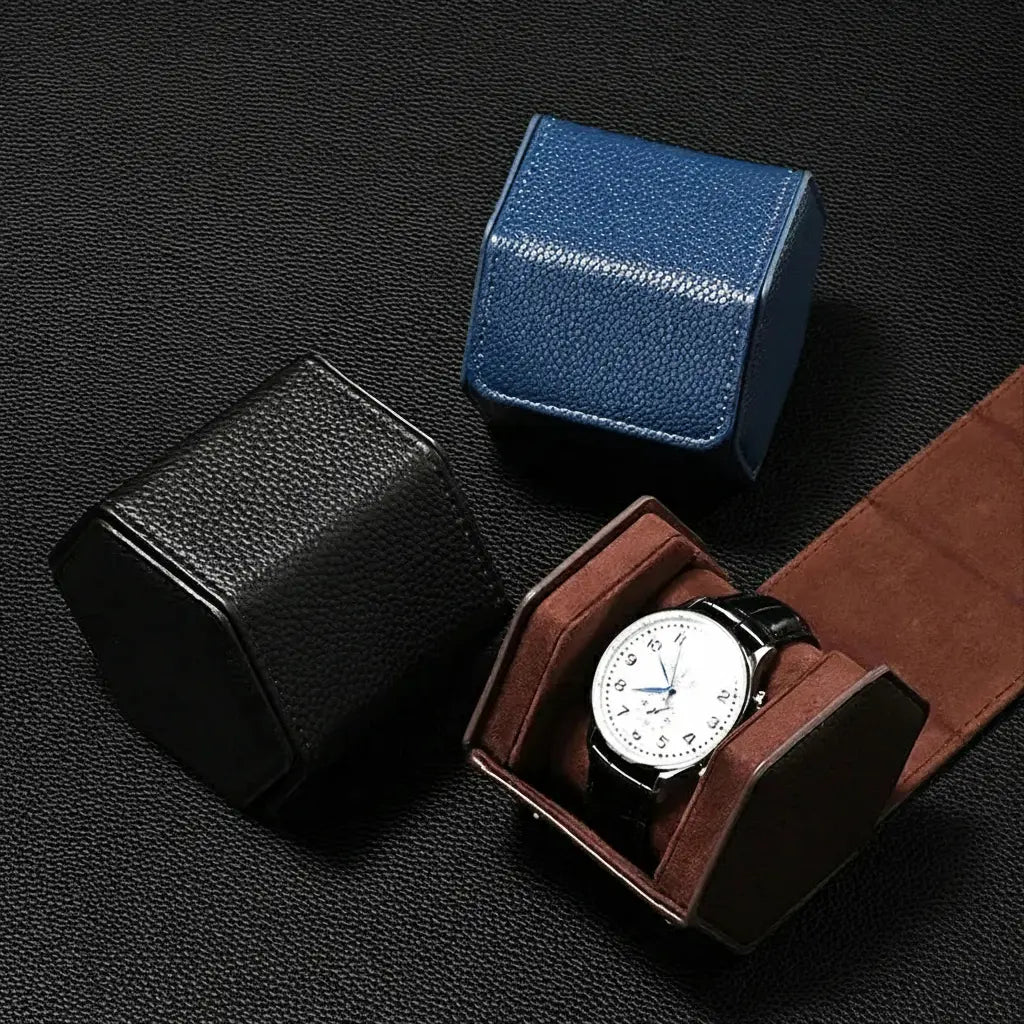 Uhrenbox Organizer – PU Leder, Hexagonal, Reisegrösse