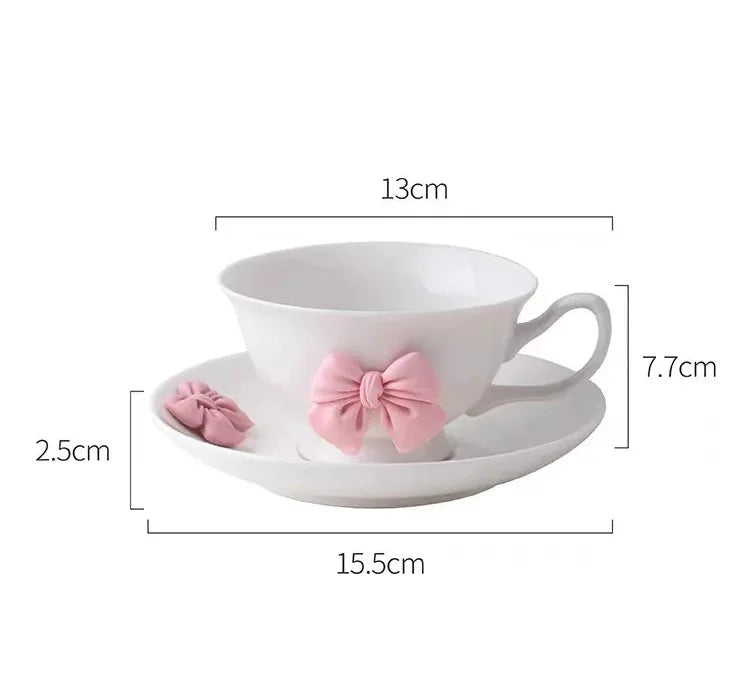 Cartoon-Schleifen Tassen – Porzellan Set – Kaffee & Tee