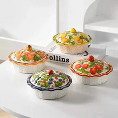 Keramik Obstschale – Hohes Fussdesign – Vielseitiges Geschirr