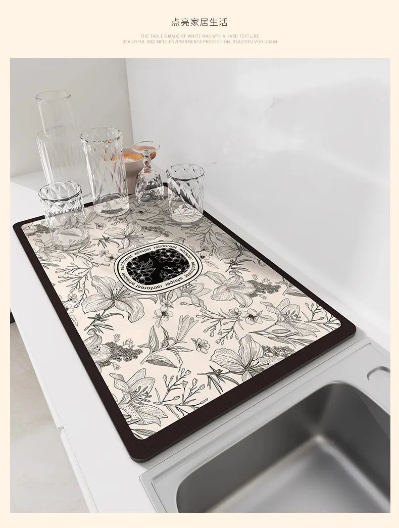 Floral Abtropfmatte – Diatomeen-Schlamm & Schwamm – Verschiedene Grössen