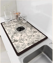 Blumiges Geschirr Trockenmatte – Umweltfreundlich Diatomeenschlamm – Diverse Grössen