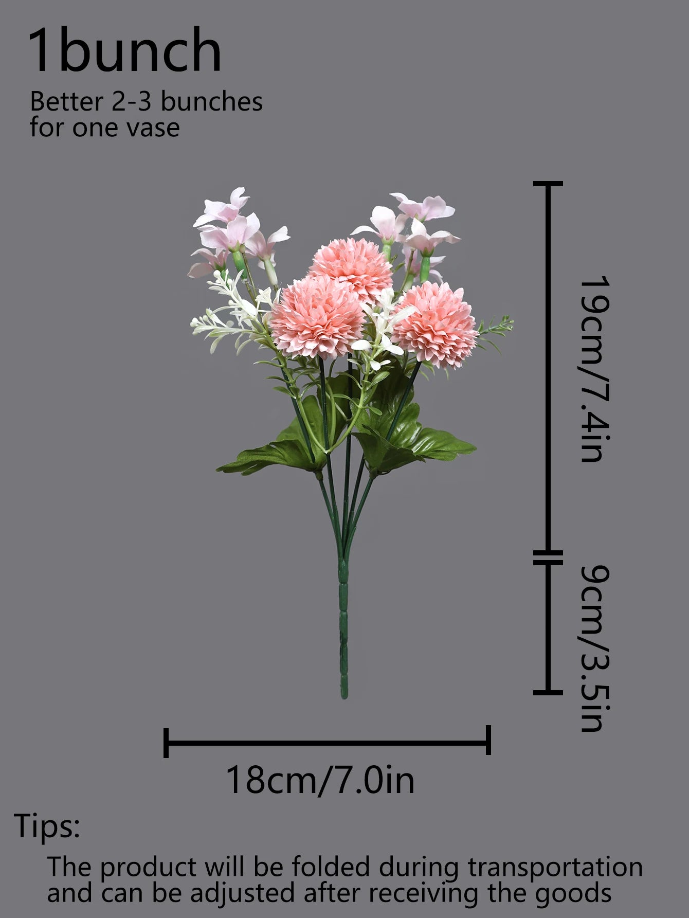 Künstliche Chrysantheme - Simulierter Blütenzweig - 28 cm Dekor