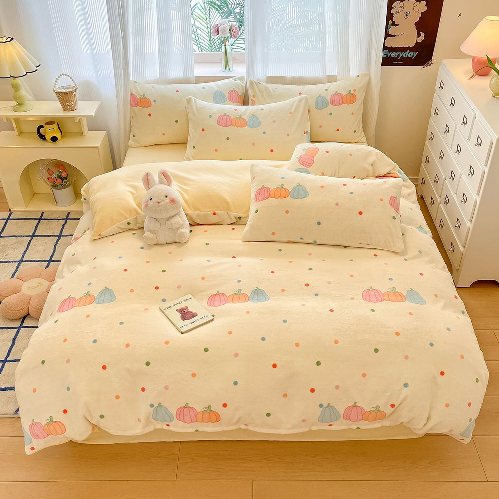 Modernes mehrfarbiges Fleece-Bettbezug-Design aus Polyester, Grösse 200x230cm