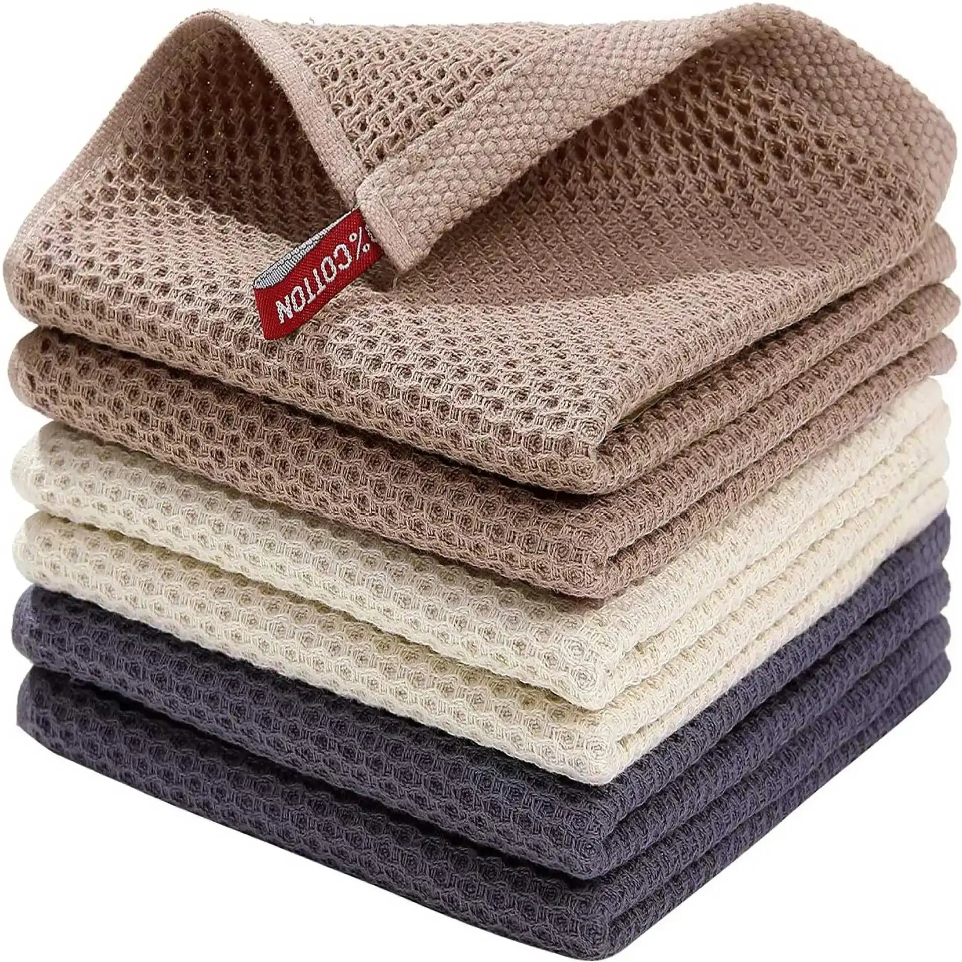Reines Baumwoll-Küchentuchset – Waffelstruktur – 30x30cm