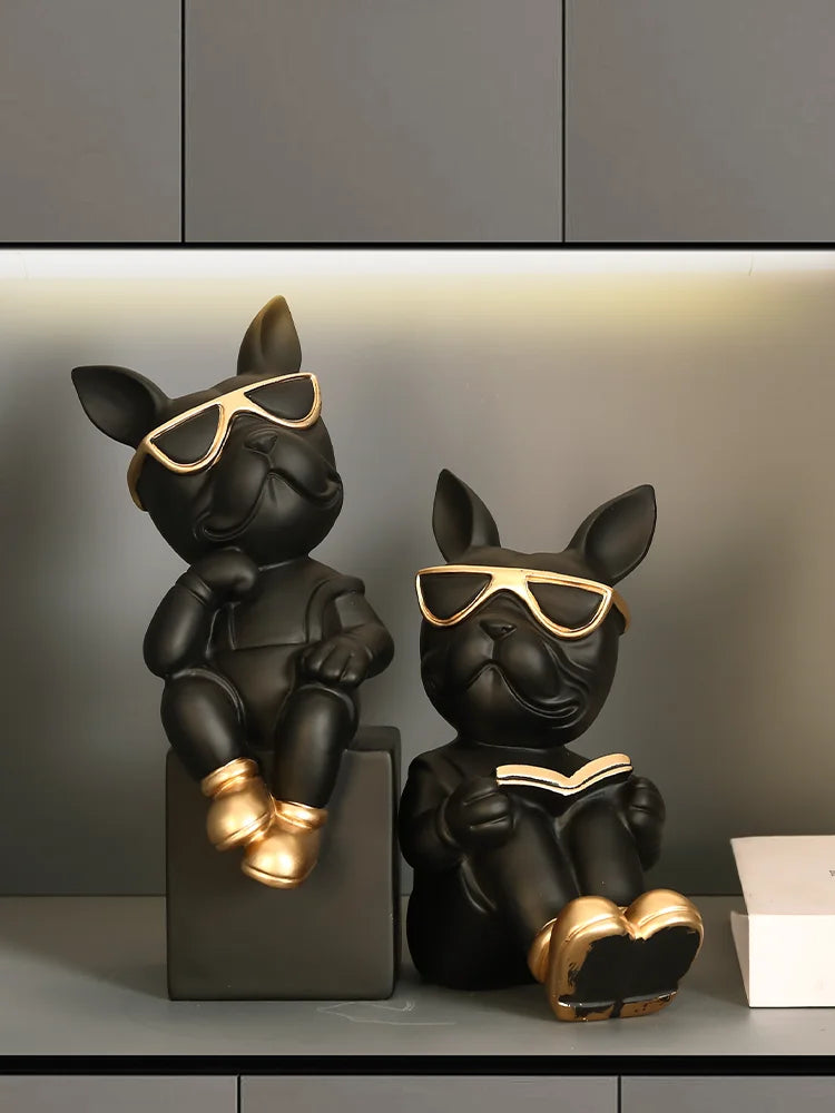 Französische Bulldogge Buchstützen – Harz Nordic Dekor