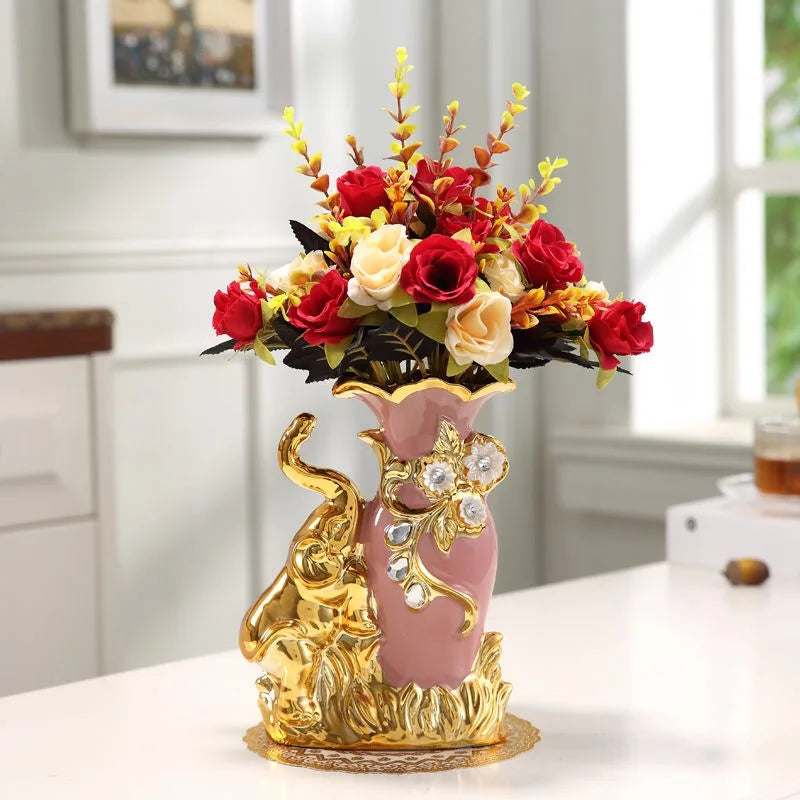 Moderne Vase – Goldglas & Keramik – Wohnzimmereinrichtung
