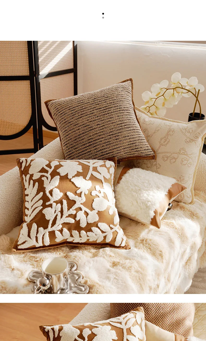 Nordisches Kissenbezug – Florales Polyester/Baumwolle – 30x50/45x45cm