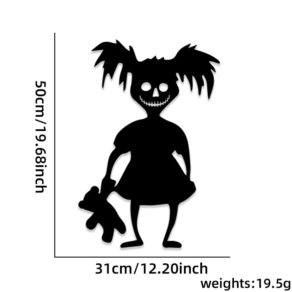 Halloween-Aufkleber – Filzskelett & Kürbis – Türdeko