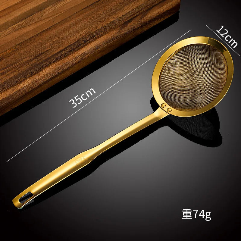 Edelstahl-Skimmer – Goldenes Netz-Design – 5 Grössen