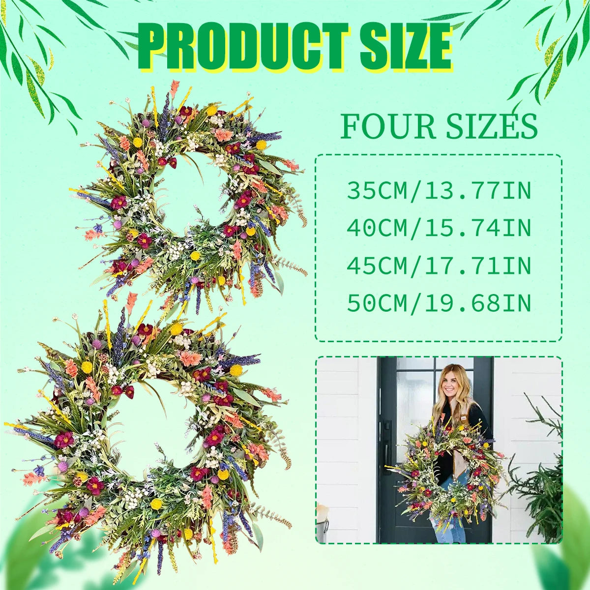 Frühlings-Wildblumenkranz – Floral 40-50cm
