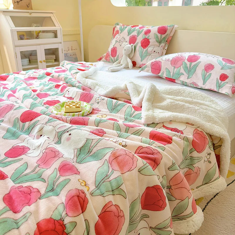 Winterdecke mit Cartoon-Design - Coral Fleece - 150x200cm