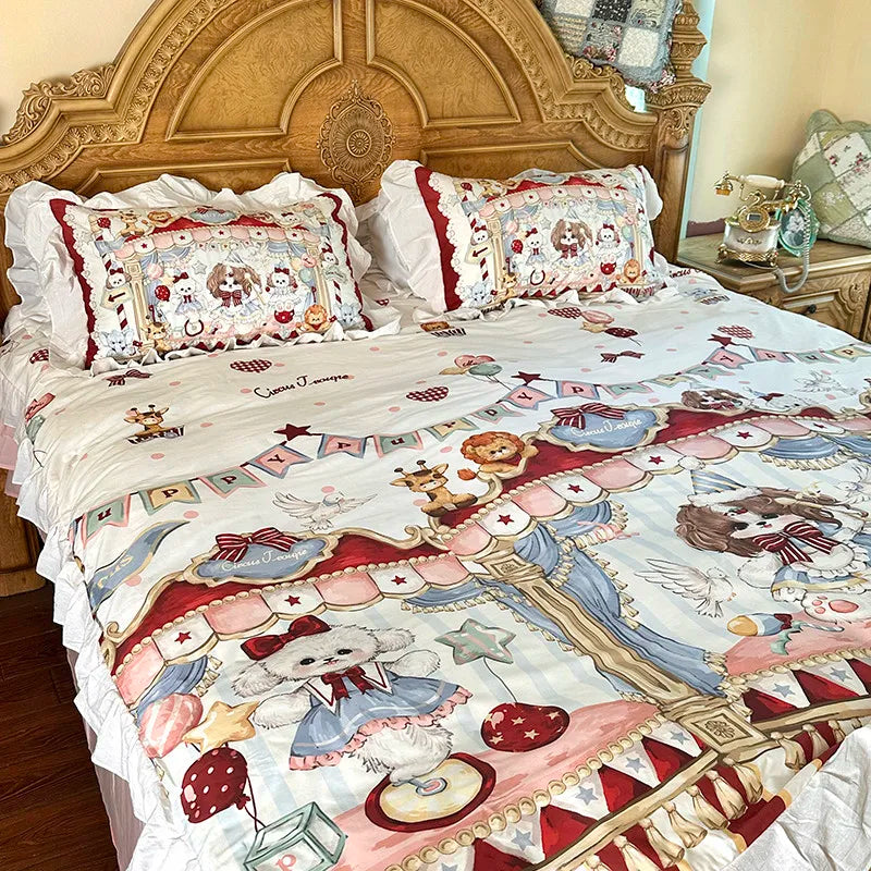 Baumwoll-Bettwäsche – Prinzessin-Stil – Twin, Queen, Double