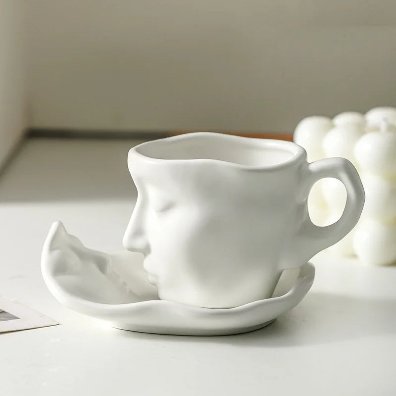 Keramik Face Kiss Tasse – Porzellan Handgriff Set