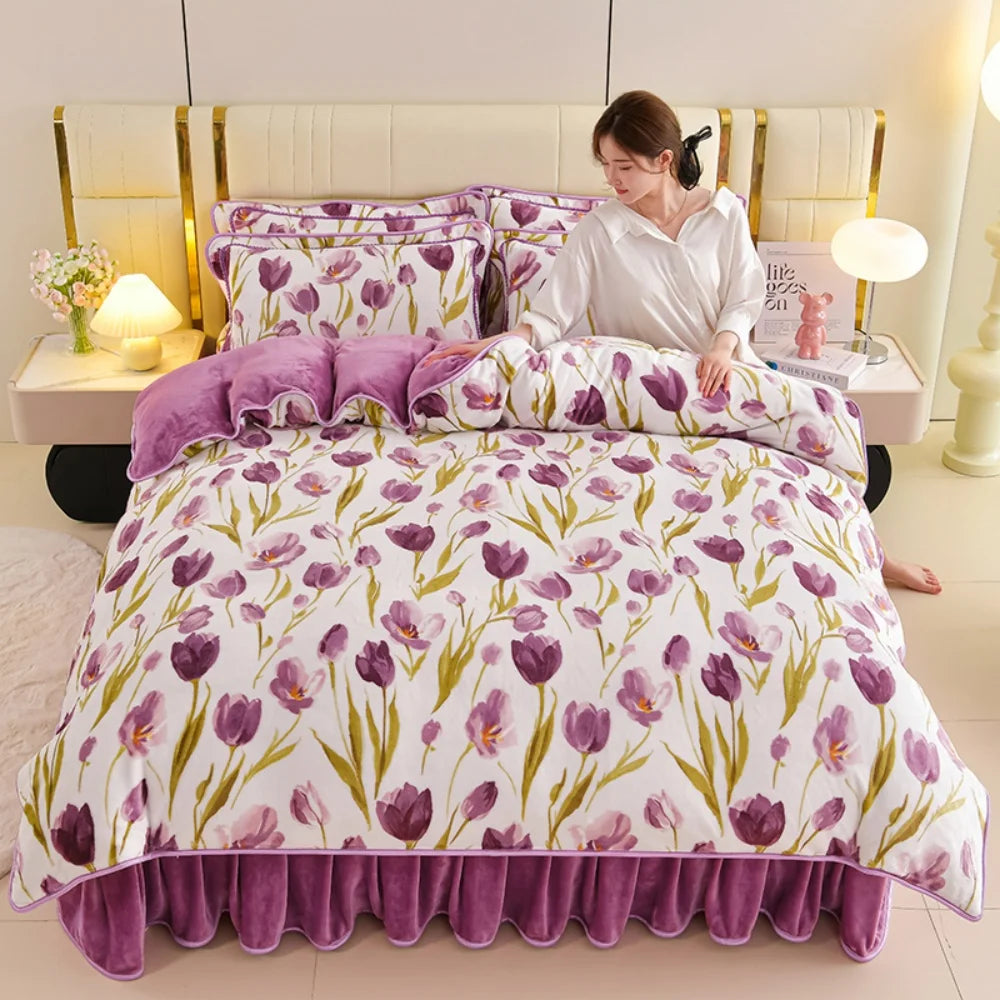 Milchvelours Bettset – Luxuriöses Fleece – Verschiedene Grössen