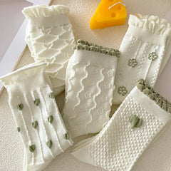 Blumenmuster Socken – Weiches atmungsaktives Set