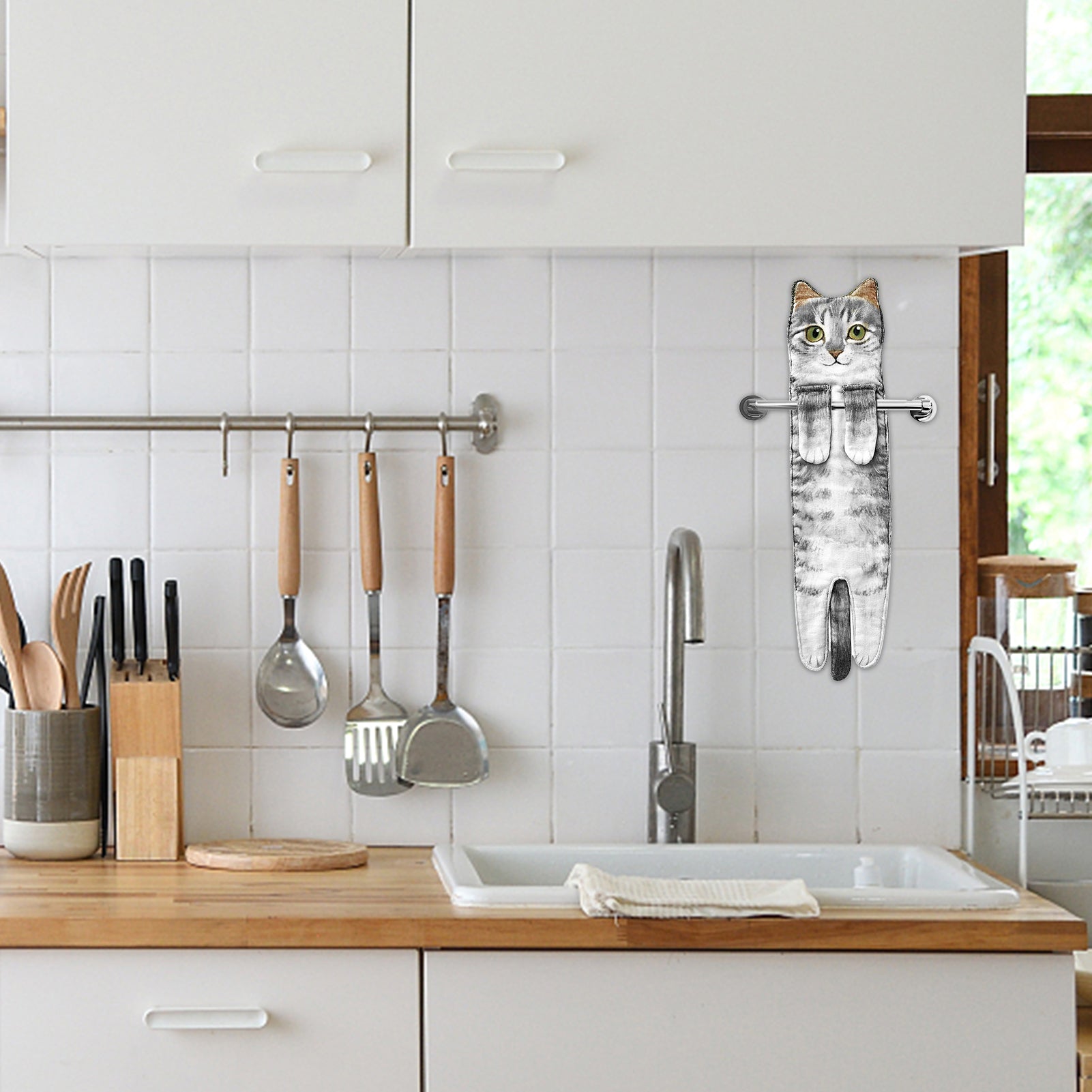 Lustige Katzenhandtücher – Mikrofaser-Schnelltrockner Küche & Bad