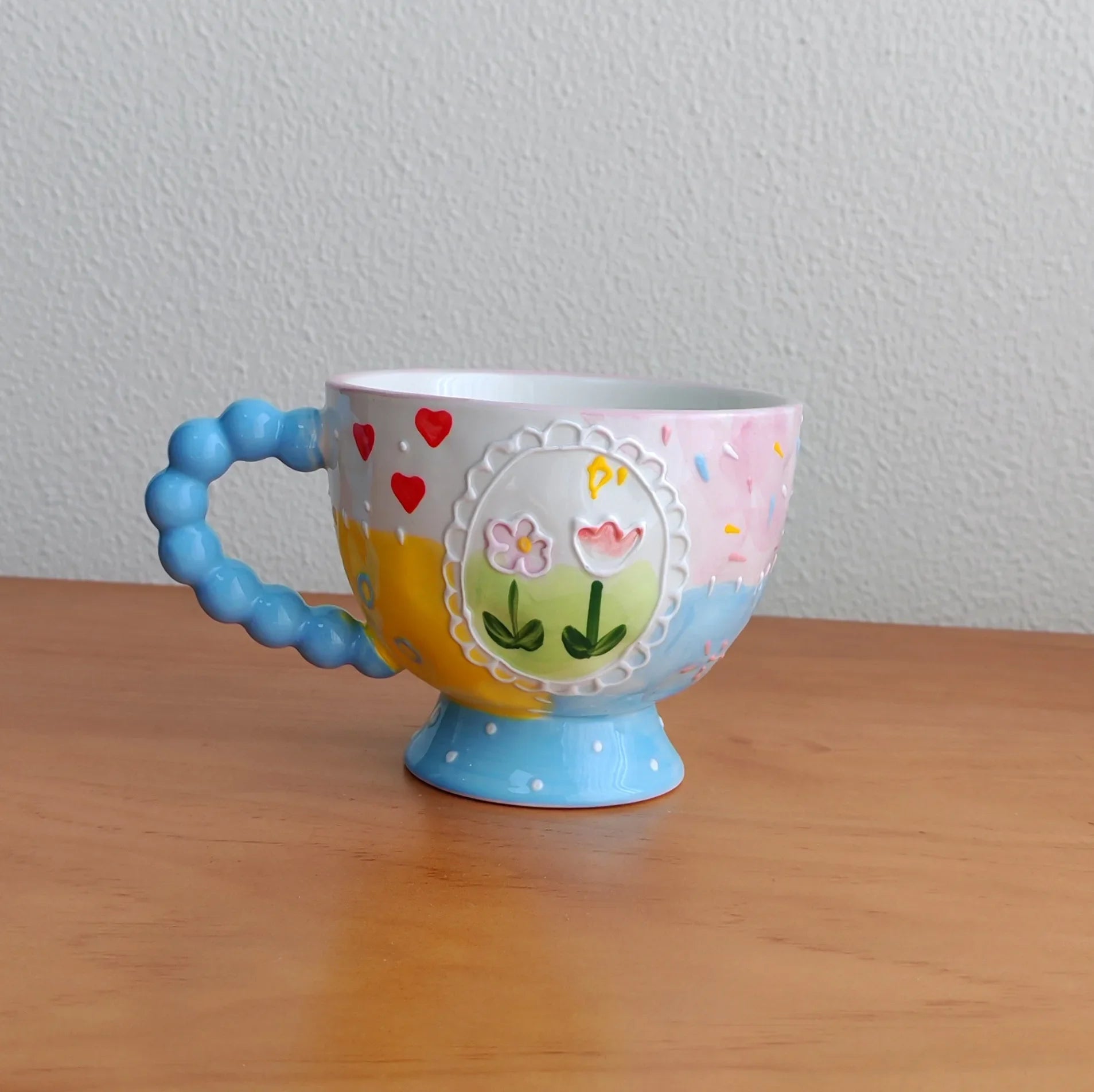 Handbemalte Keramiktassen – 430ml – Frühstücksgenuss