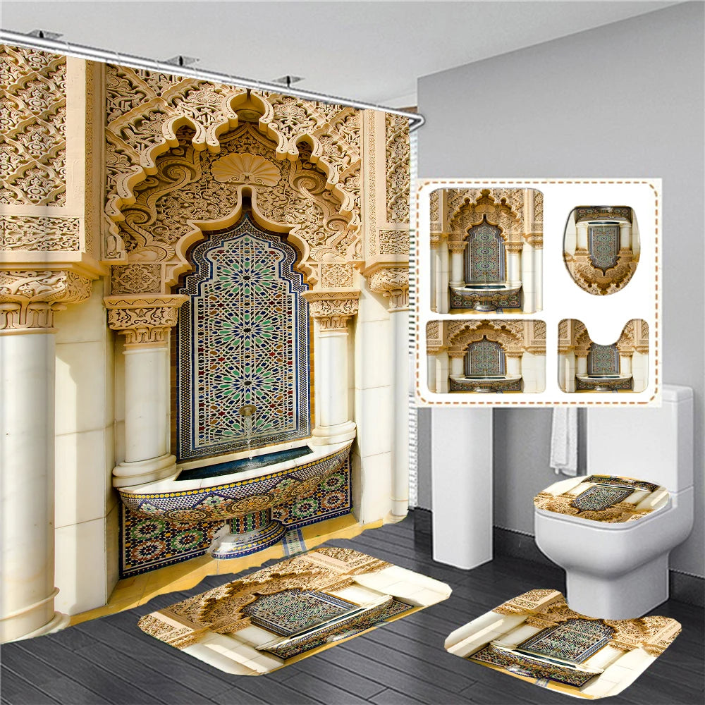 3D Duschvorhang – Marokkanischer Stil – 180x180cm