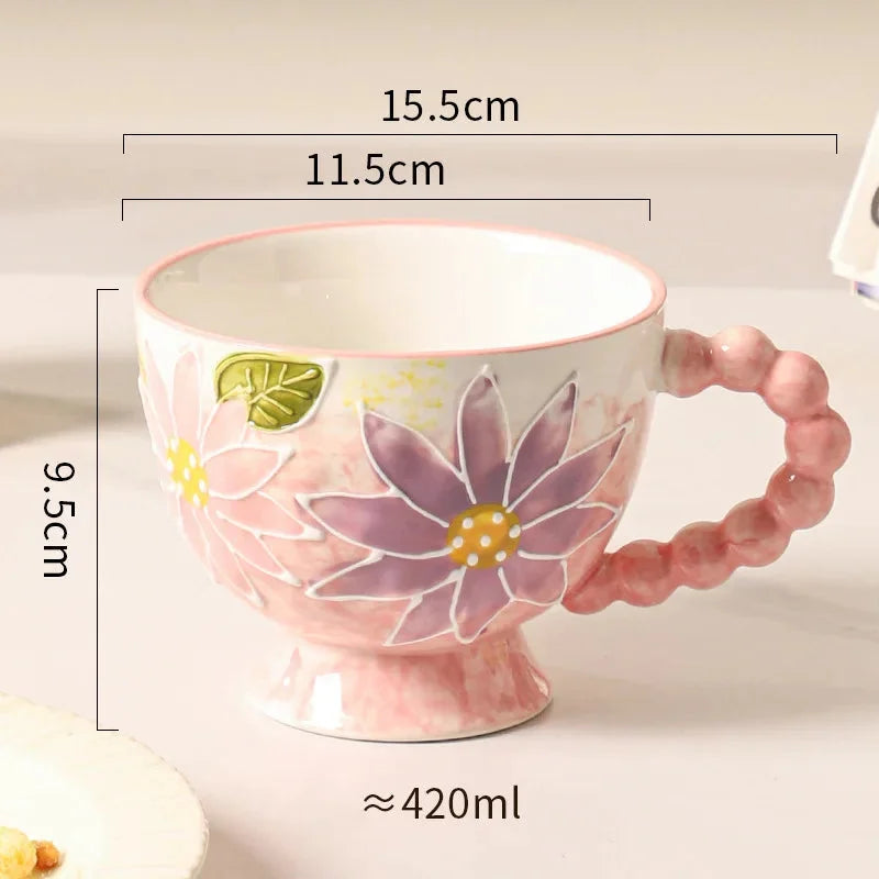 Handbemalte Keramiktassen – Süss & Grosse Kapazität