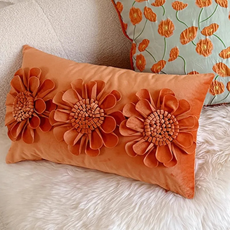 Pastorale Blumen Kissenhülle – Klassisches Baumwolle 45x45cm