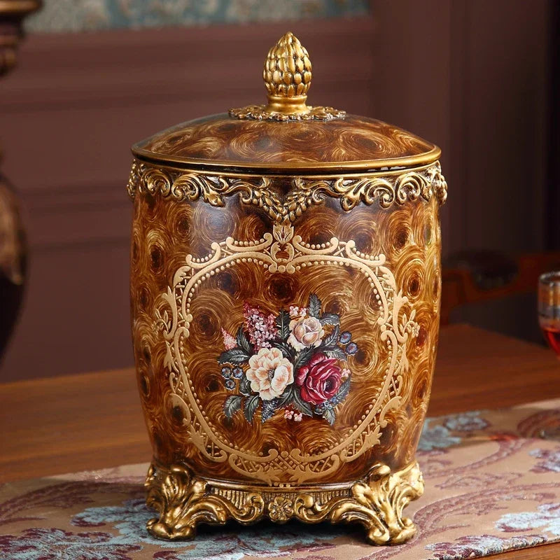 Europäischer Aufbewahrungskorb – Harz Schnitzdesign Couchtisch