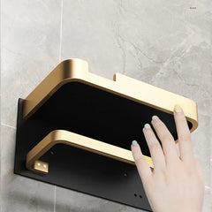 WC-Rollenhalter – Schwarz Gold – Wandmontage