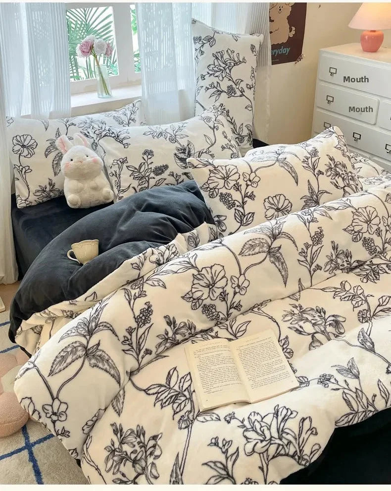 Fleece-Bettbezug aus Polyester, mehrfarbig, modern, Grösse 200x230 cm