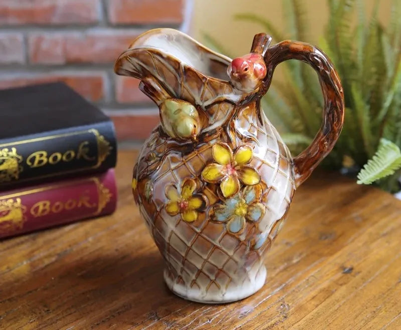 Keramik Handwerks Vase – Folk Art Design