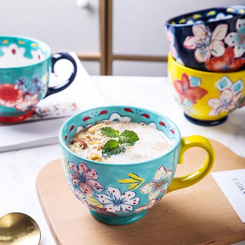 Keramik Kaffeetasse – Handbemalt, Chinesischer Stil