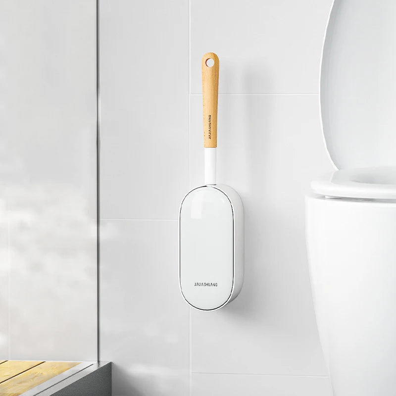 Toilettenbürste – Gebogenes Holzdesign – Wandmontage