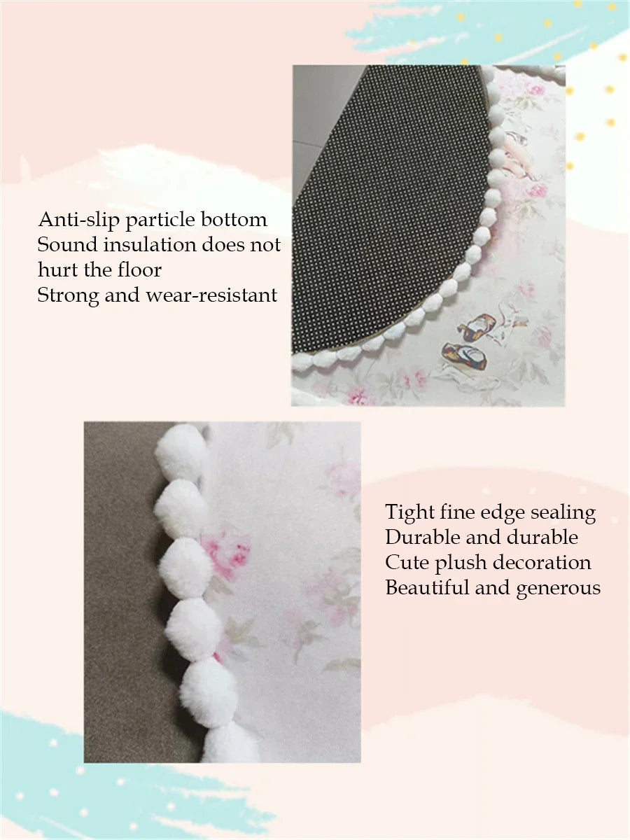 Kinderzimmer Teppich – Süsses Oval Design 840x600mm