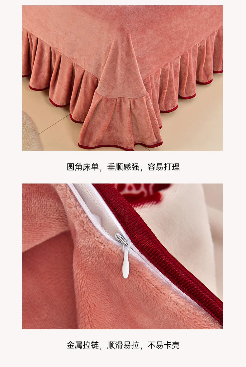 Luxus Fleece Bettwäsche-Set in Champagner Grau, 100% Polyester, Grösse King 4 Teile 220x240cm