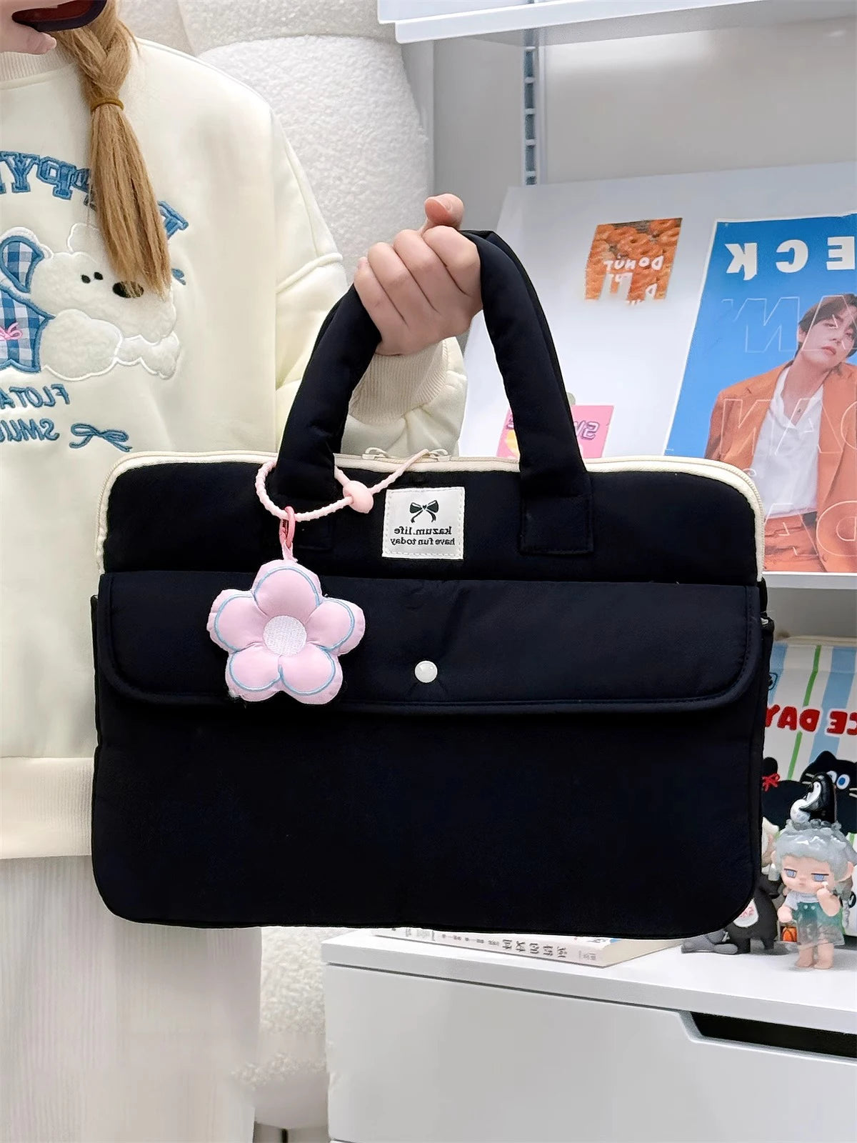 Stilvolle Polyester-Laptop-Tasche – Solides Design – Unisex