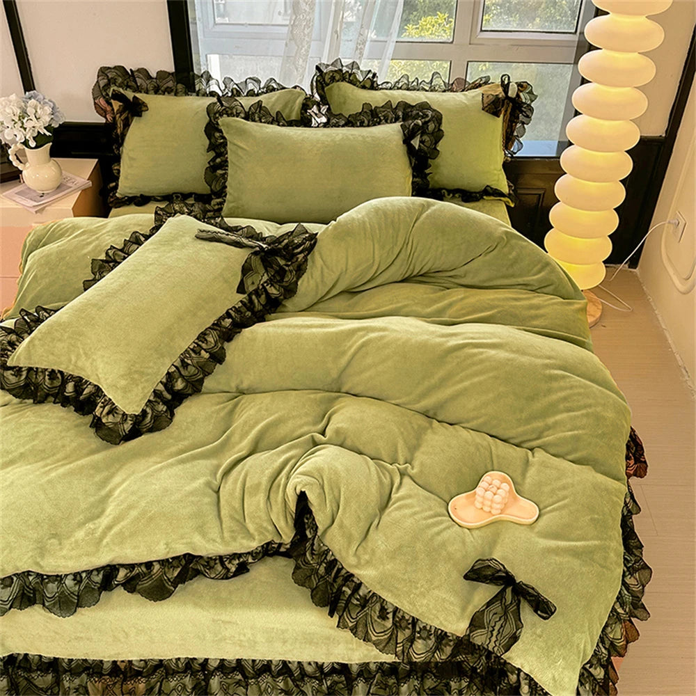 Samt Bettwäsche – Prinzessin Design – Versch. Grössen