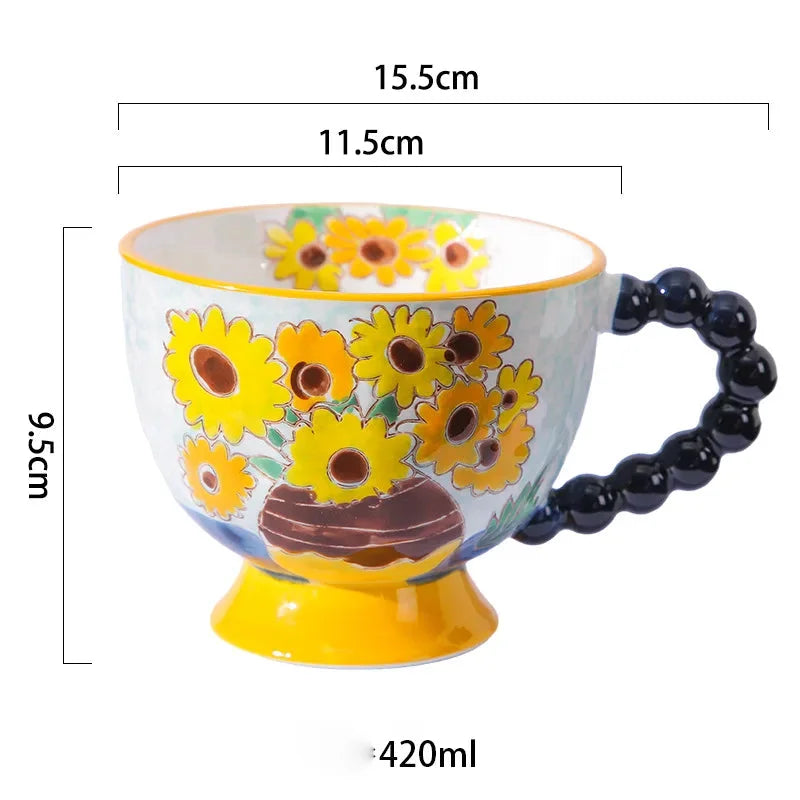 Handbemalte Keramiktassen – Süss & Grosse Kapazität