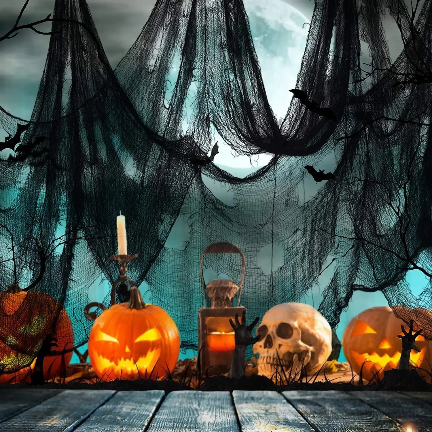Halloween Gaze - Schwarzes Tuch Design - 76x183cm