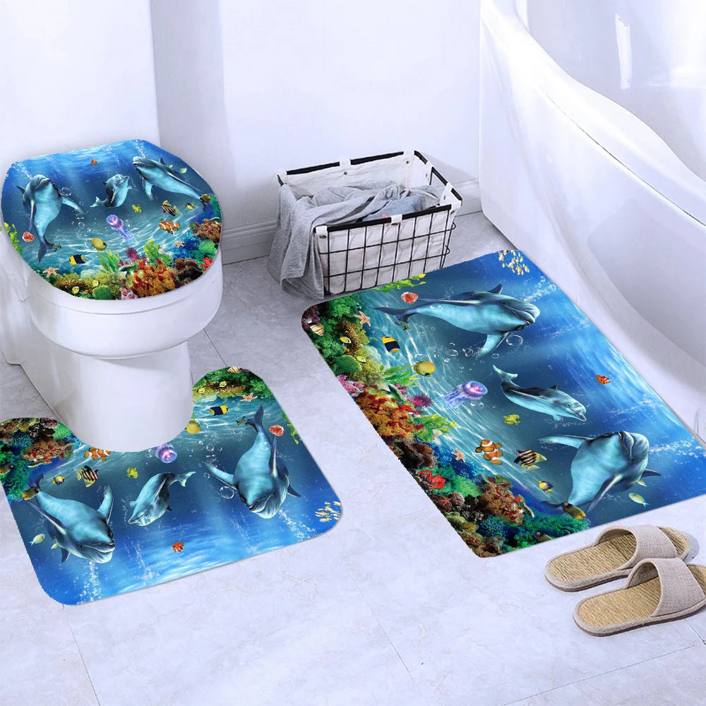 Ozeanboden-Set – Moderner Polyester-Baddekor