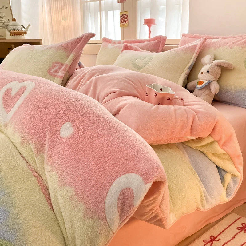 Milchvelours Bettbezug – Blumen Wendeoptik – Verschiedene Grössen