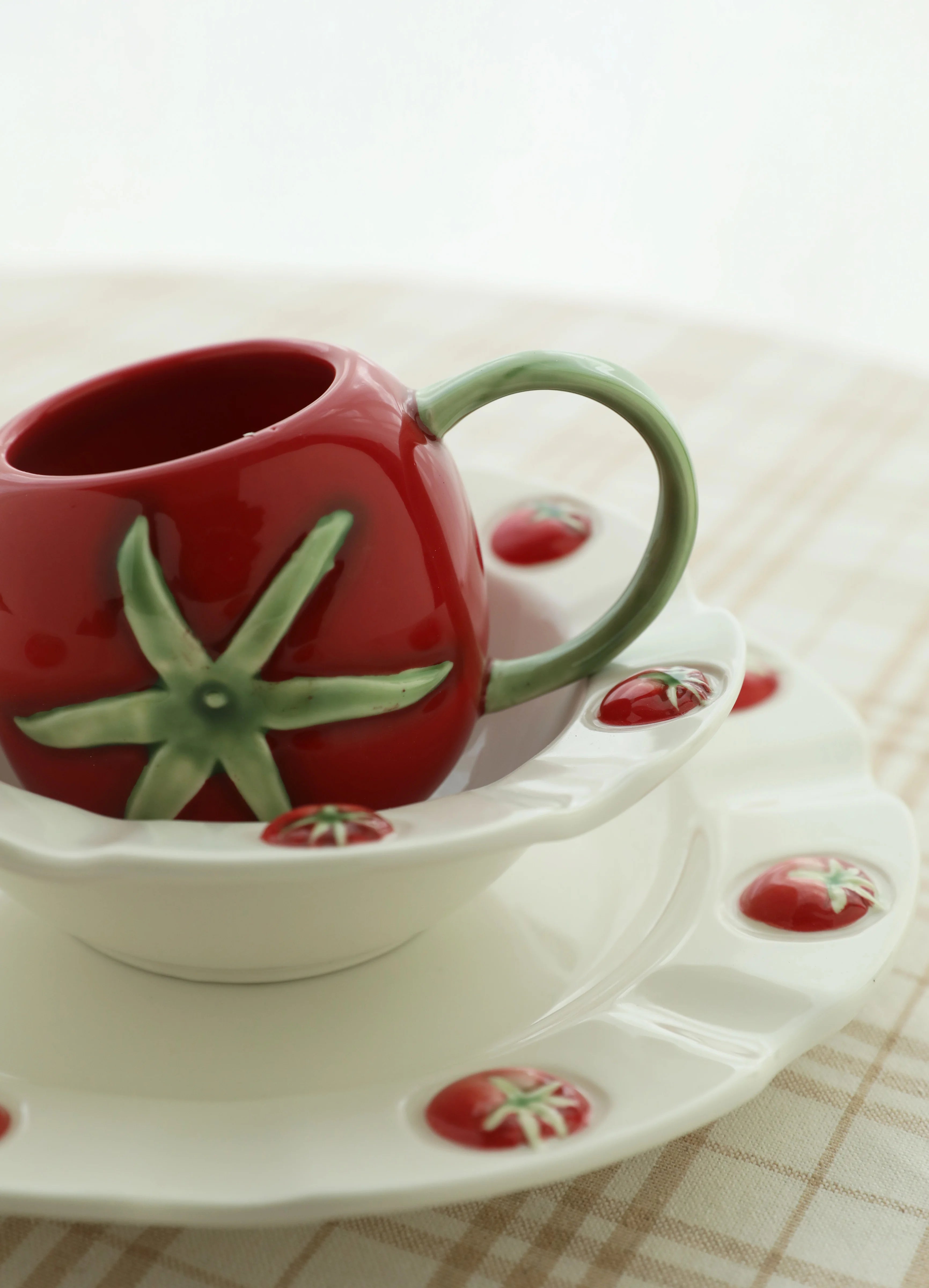 Nordic Keramik Becher Set – Handbemaltes Design