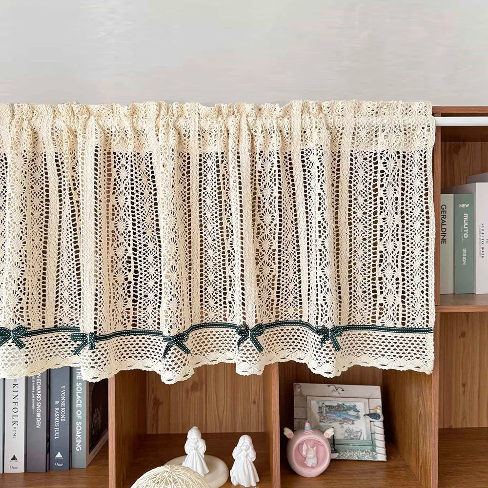 Gehäkelte Vorhang Valance – Rustikale Jacquard 100% Polyester
