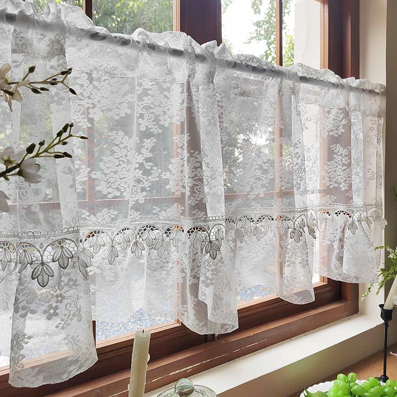 Französischer Vorhang – Romantisches Spitzen-Design – W100 x H50cm